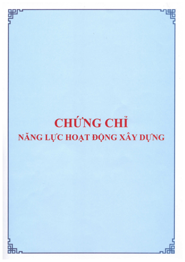CHỨNG CHỈ NĂNG LỰC HOẠT ĐỘNG